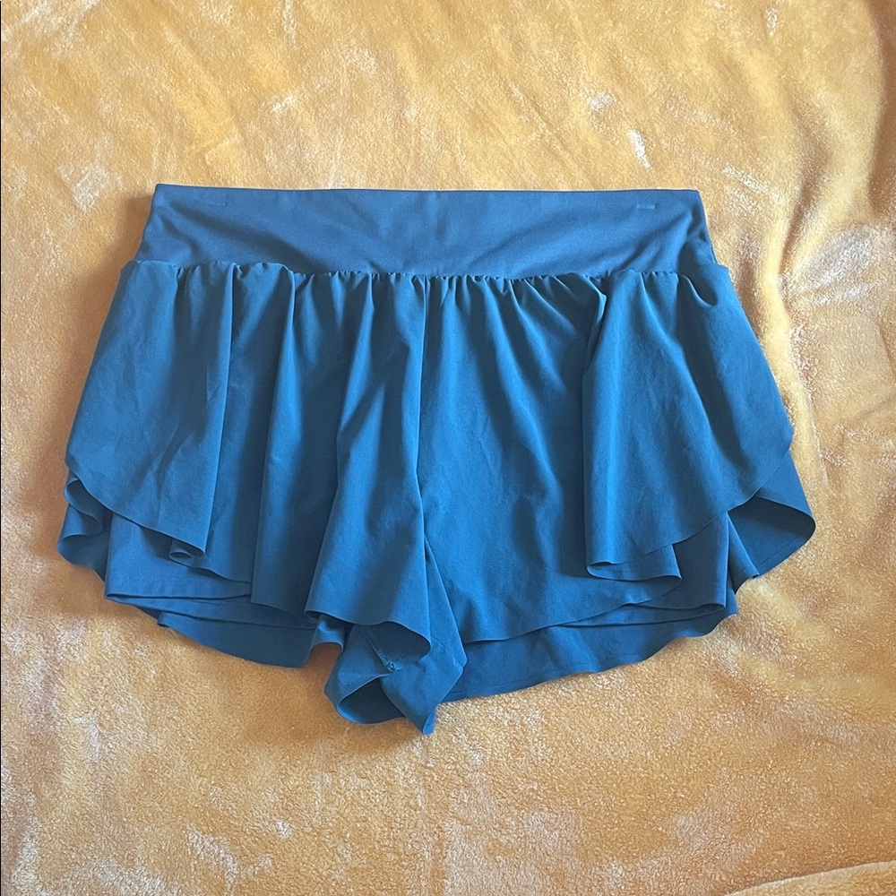 Blue/Green Women's Ruffle Shorts